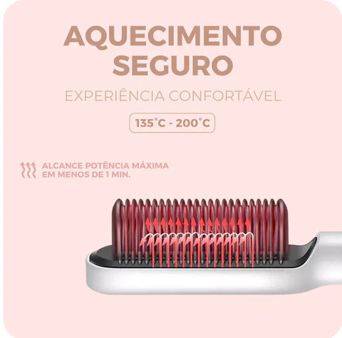 Escova Calmante Bivolt 5 em 1-Alisa, Hidratar, Modelar, Ale e Anti-Frizz